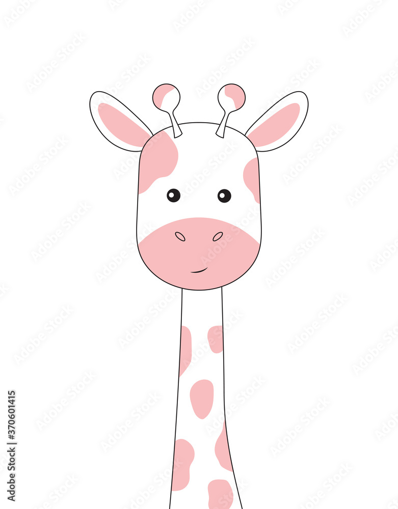 giraffe portrait isolated on white, vector illustration giraffe portrait isolated on white, vector illustration