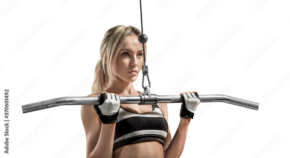 fitness woman perform exercise with exercise-machine fitness woman perform exercise with exercise-machine