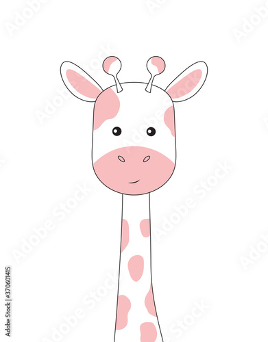 giraffe portrait isolated on white, vector illustration © StockVector