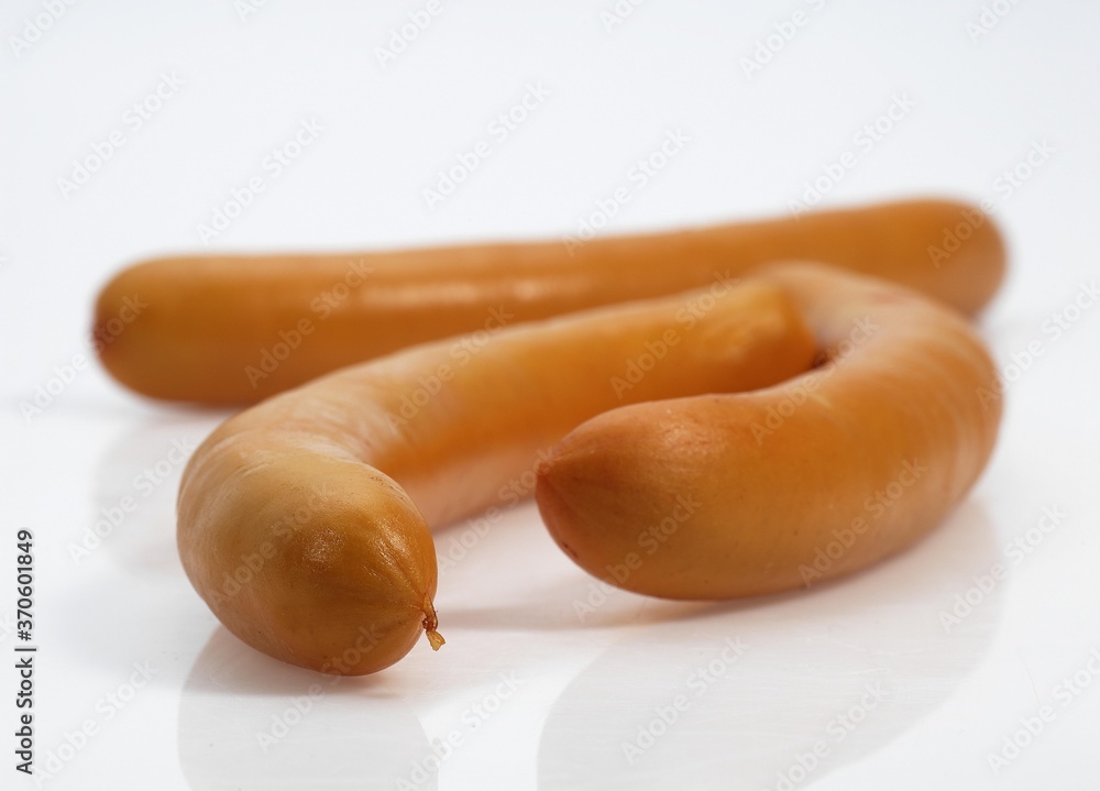 Strasbourg Sausages against White Background Strasbourg Sausages against White Background