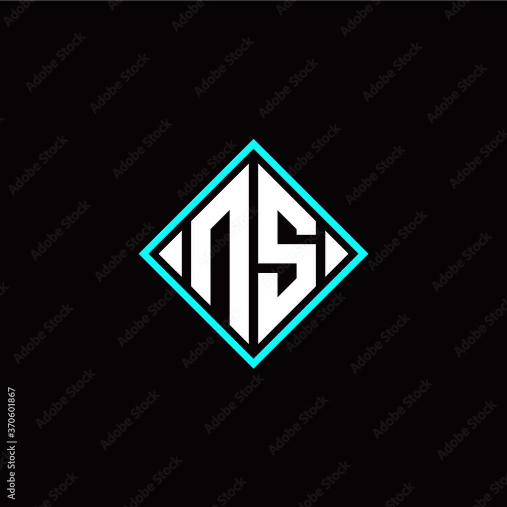 Initial N S letter with square style logo template vector Initial N S letter with square style logo template vector