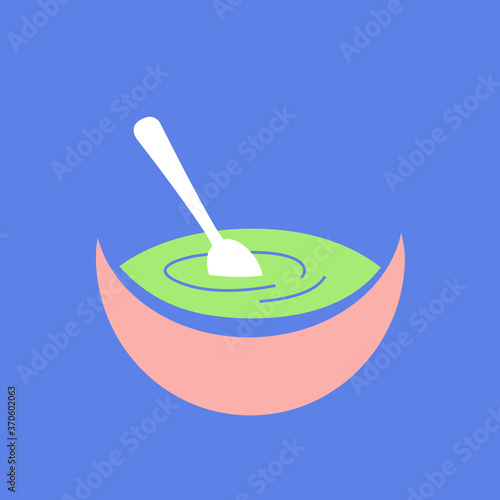 Healthy Vegetable Soup Bowl Colorful Vector Symbol