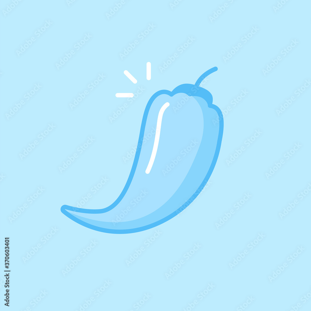 Chili Pepper Blue Vector Icon Background Chili Pepper Blue Vector Icon Background