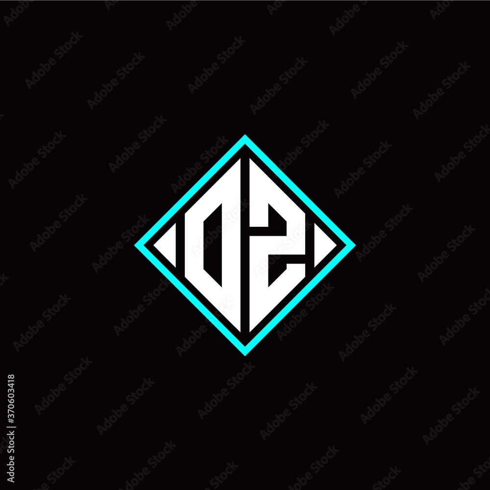 Initial O Z letter with square style logo template vector Initial O Z letter with square style logo template vector