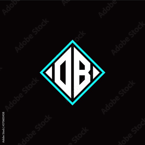 Free Download Initial O B letter with square style logo template vector - GFXLoad
