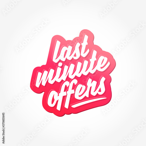Last Minute Offers Lettering Label