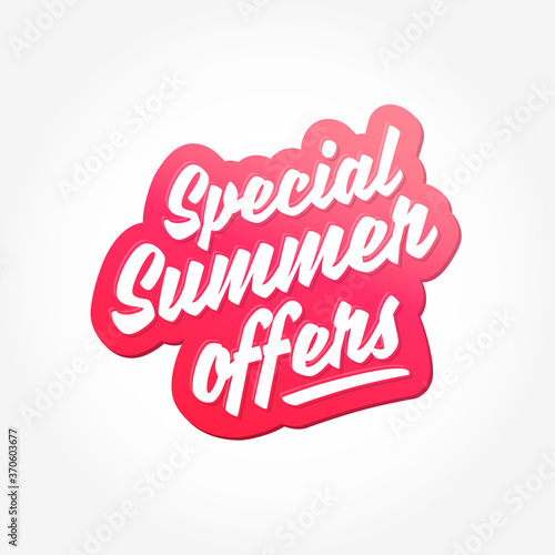 Special Summer Offers Lettering Label