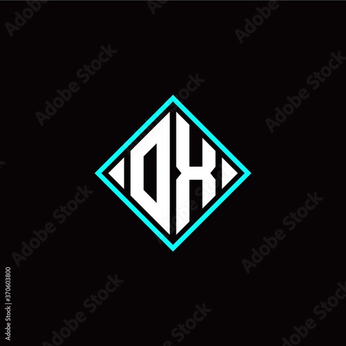 Free Download Initial O X letter with square style logo template vector - GFXLoad