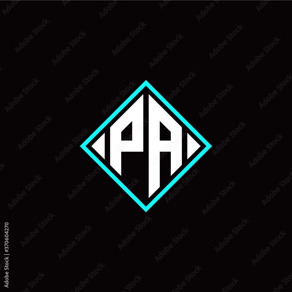 Initial P A letter with square style logo template vector Initial P A letter with square style logo template vector