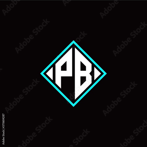 Free Download Initial P B letter with square style logo template vector - GFXLoad