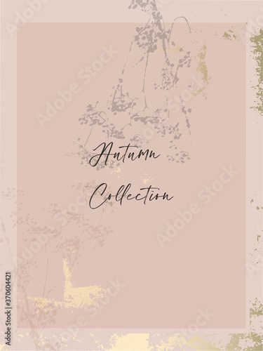 Floral rustic background with hand drawn doodle flowers and botanical elements