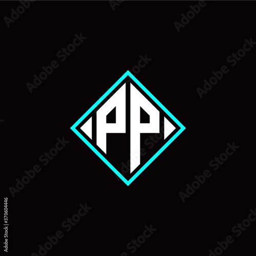 Free Download Initial P P letter with square style logo template vector - GFXLoad