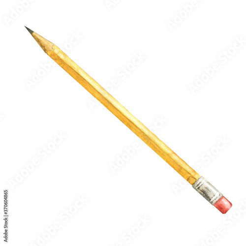 Watercolor yellow pencil