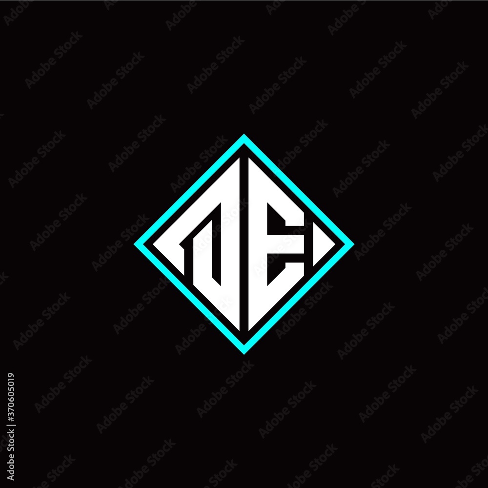 Initial Q E letter with square style logo template vector Initial Q E letter with square style logo template vector