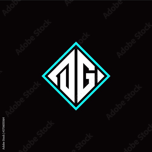 Free Download Initial Q G letter with square style logo template vector - GFXLoad