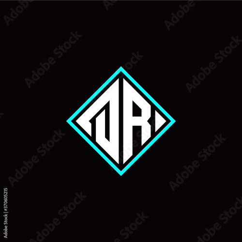 Initial Q R letter with square style logo template vector Free Download Initial Q R letter with square style logo template vector - GFXLoad