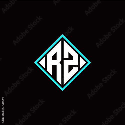 Free Download Initial R Z letter with square style logo template vector - GFXLoad