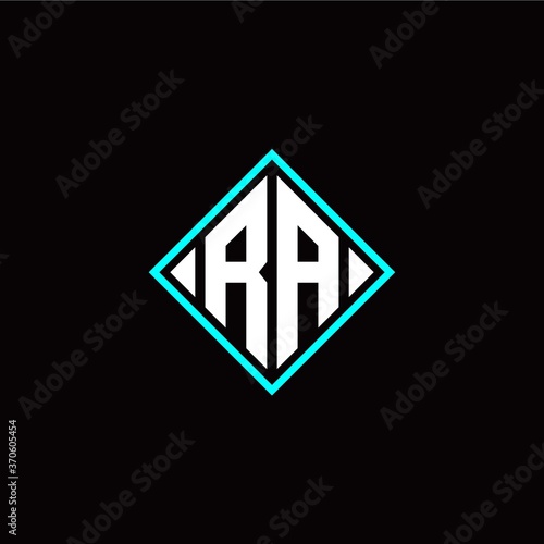 Free Download Initial R A letter with square style logo template vector - GFXLoad