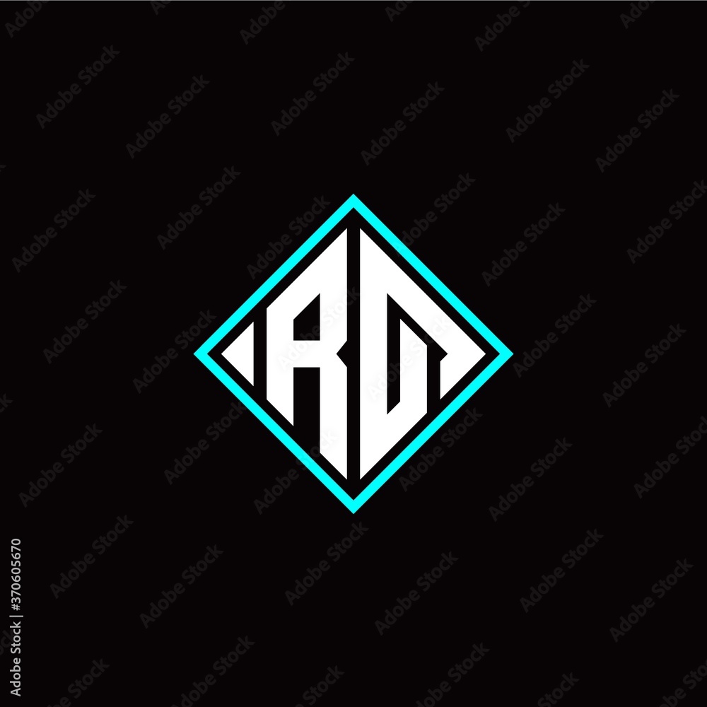 Initial R Q letter with square style logo template vector Initial R Q letter with square style logo template vector