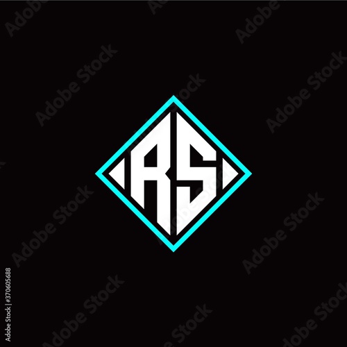 Free Download Initial R S letter with square style logo template vector - GFXLoad