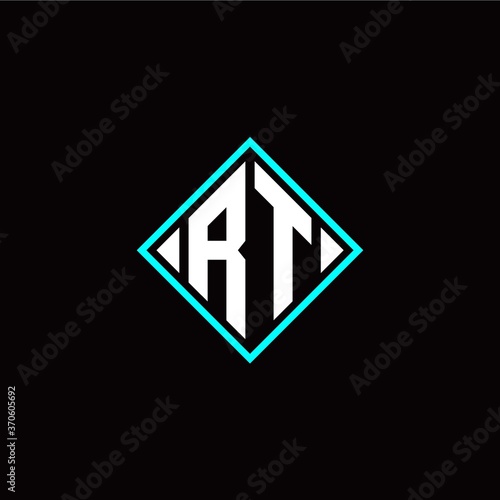 Free Download Initial R T letter with square style logo template vector - GFXLoad