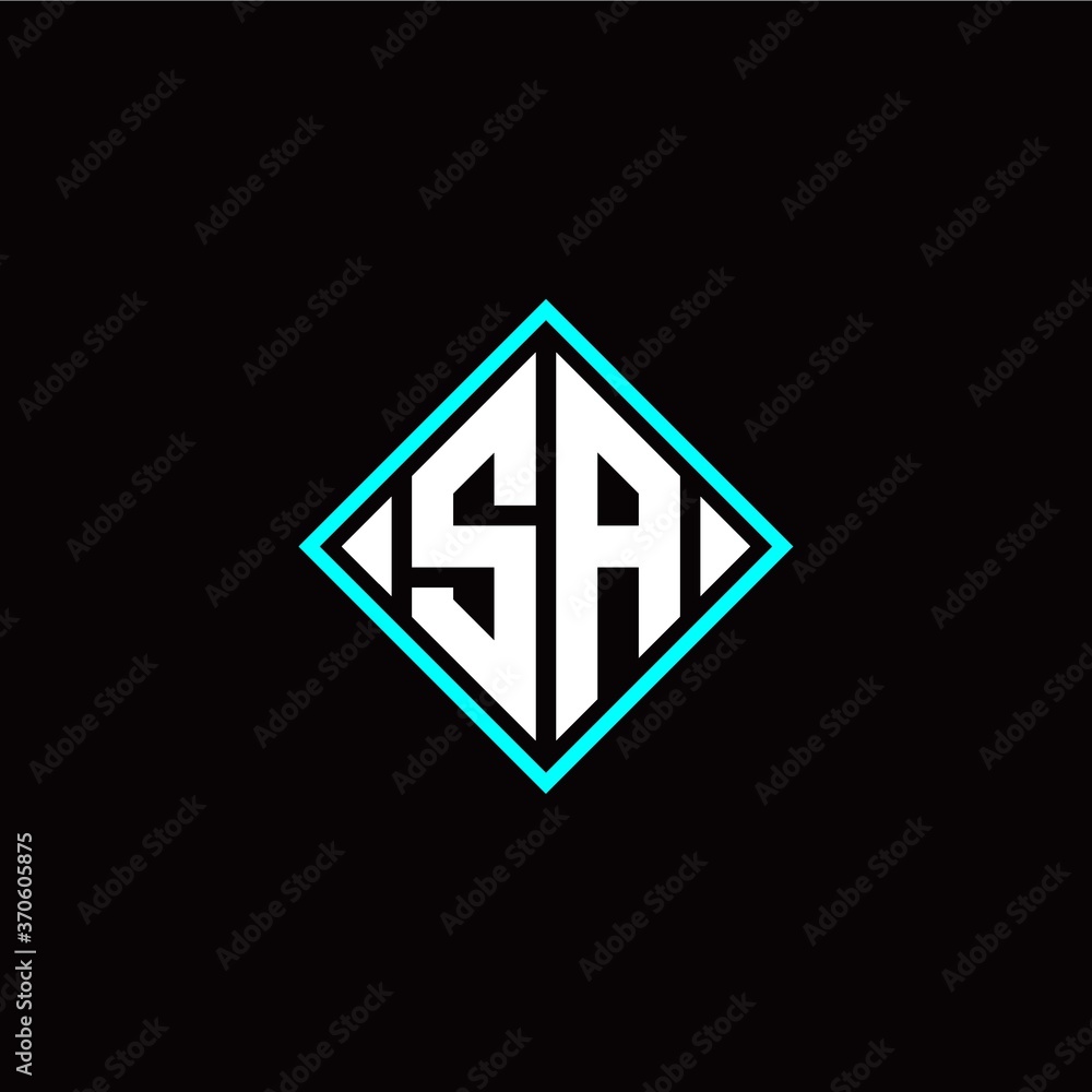 Initial S A letter with square style logo template vector Initial S A letter with square style logo template vector