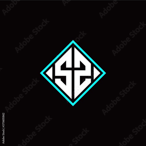 Initial S Z letter with square style logo template vector Free Download Initial S Z letter with square style logo template vector - GFXLoad