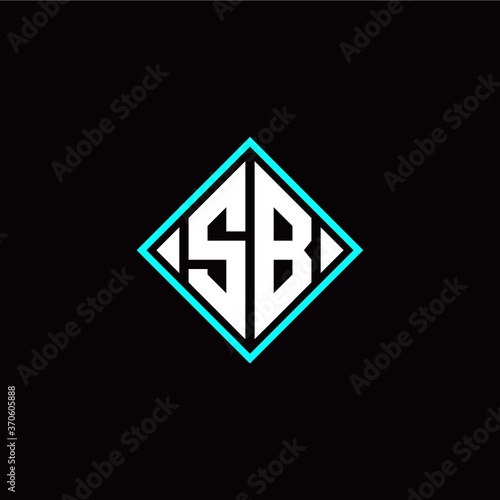 Free Download Initial S B letter with square style logo template vector - GFXLoad
