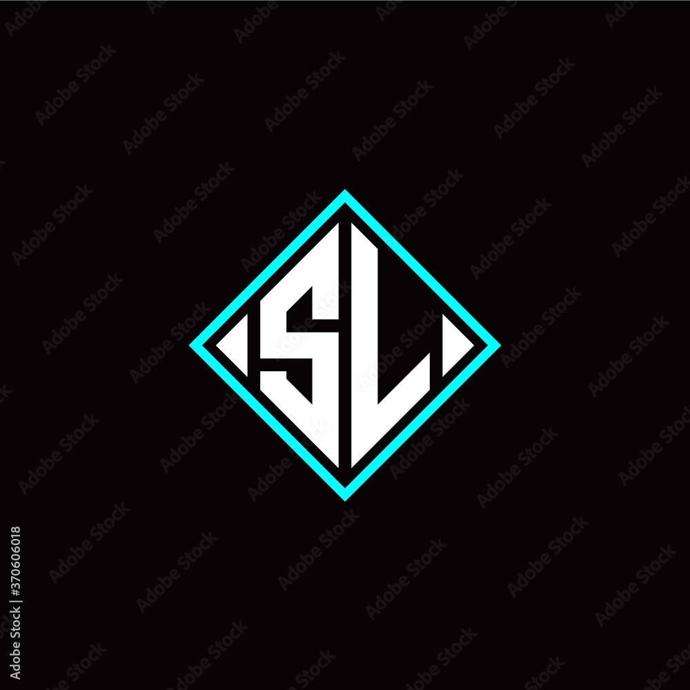 Initial S L letter with square style logo template vector Initial S L letter with square style logo template vector