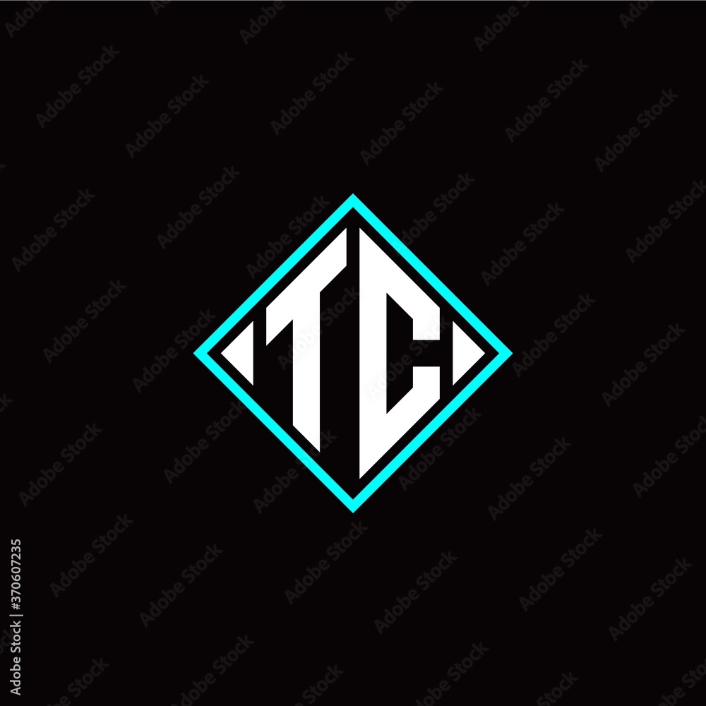 Initial T C letter with square style logo template vector Initial T C letter with square style logo template vector