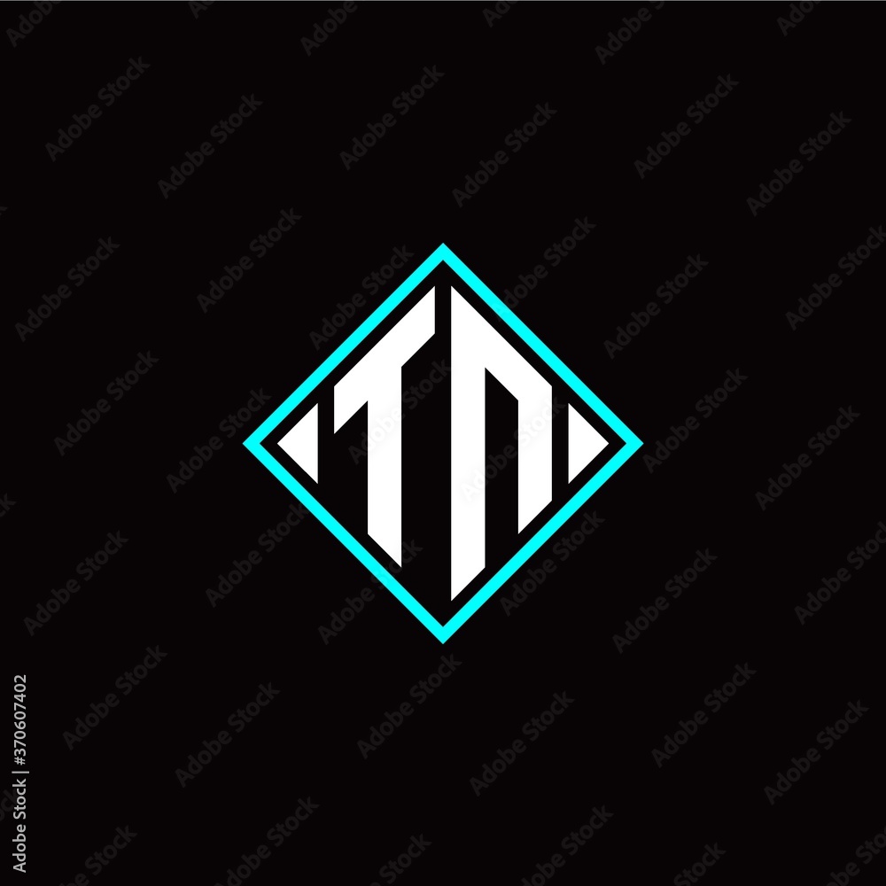 Initial T N letter with square style logo template vector Initial T N letter with square style logo template vector
