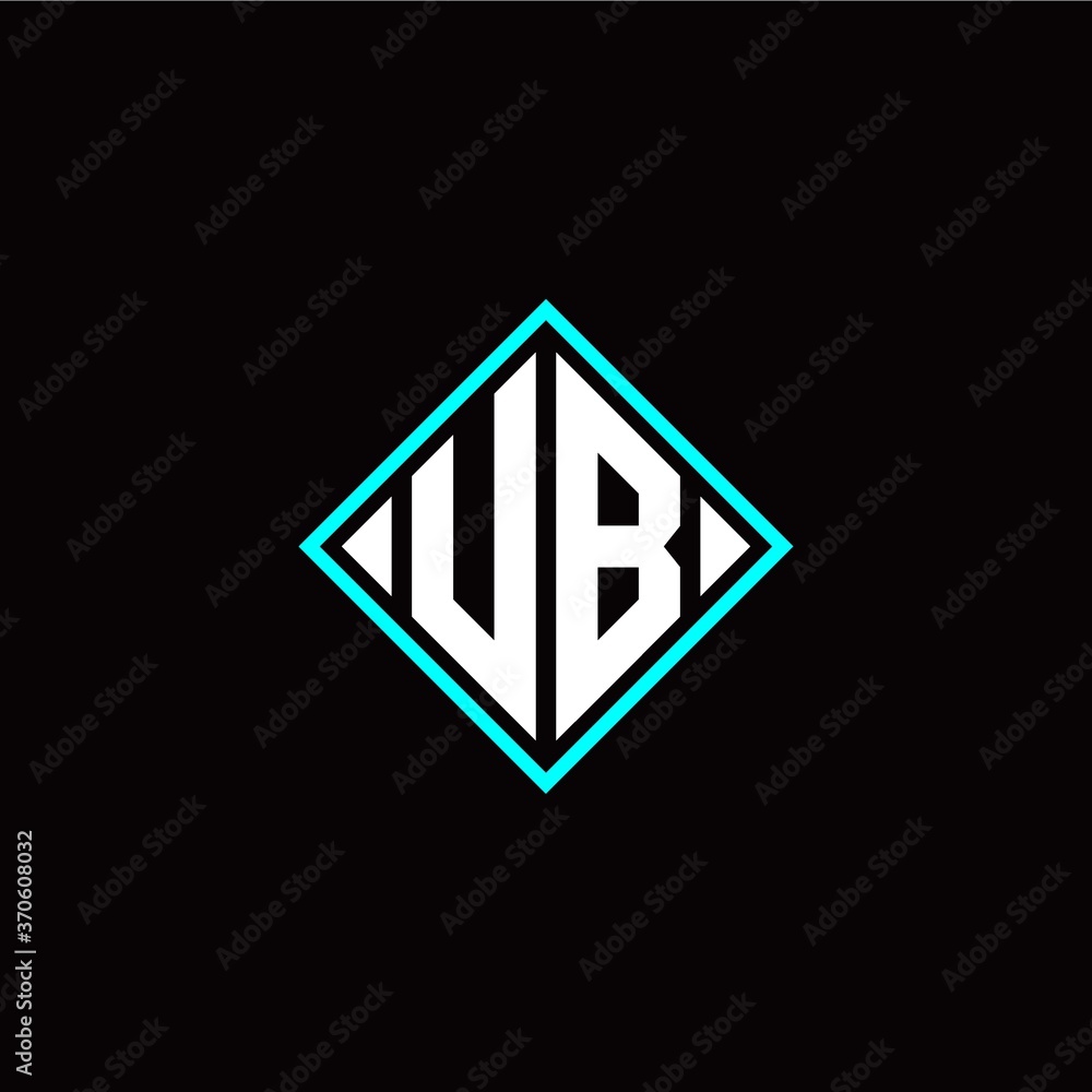 Initial U B letter with square style logo template vector Initial U B letter with square style logo template vector