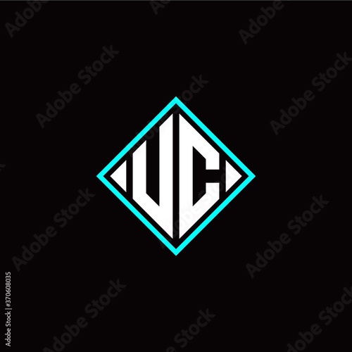 Free Download Initial U C letter with square style logo template vector - GFXLoad