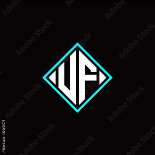 Free Download Initial U F letter with square style logo template vector - GFXLoad