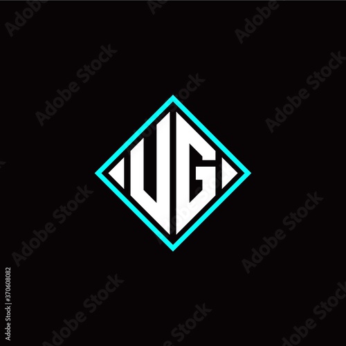 Free Download Initial U G letter with square style logo template vector - GFXLoad