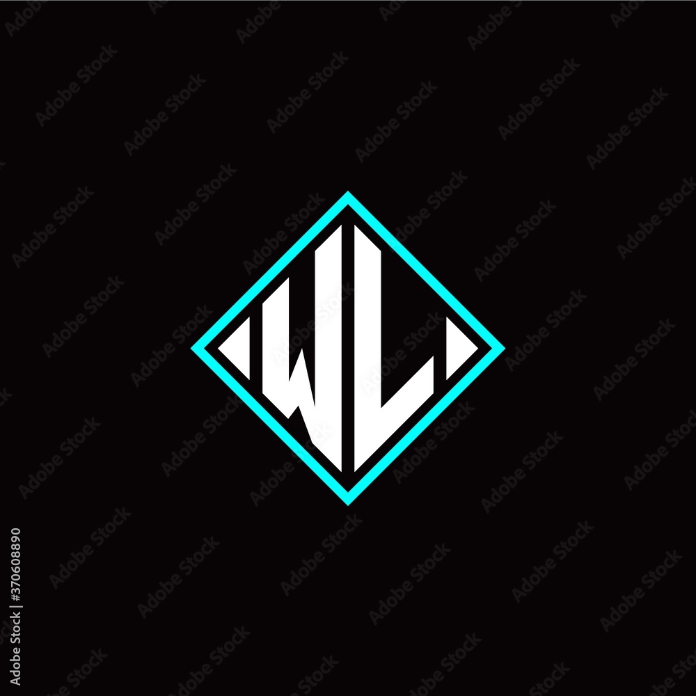 Initial W L letter with square style logo template vector Initial W L letter with square style logo template vector