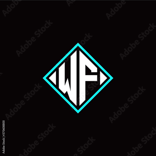 Free Download Initial W F letter with square style logo template vector - GFXLoad