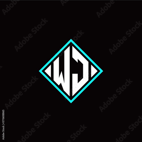 Initial W J letter with square style logo template vector Free Download Initial W J letter with square style logo template vector - GFXLoad