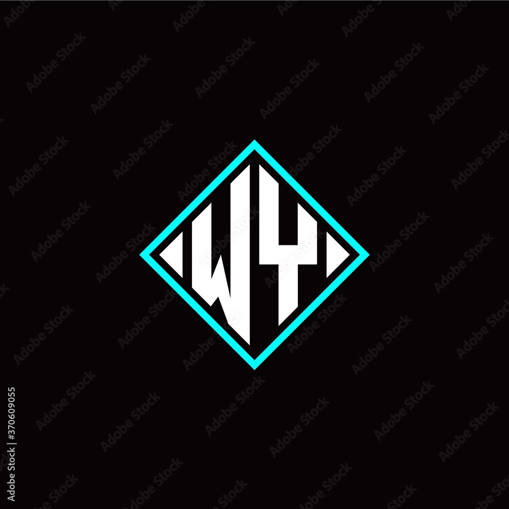 Initial W Y letter with square style logo template vector Initial W Y letter with square style logo template vector