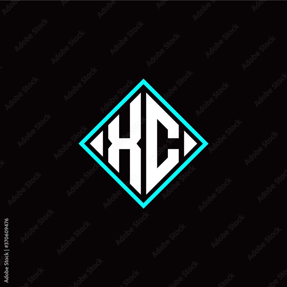 Initial X C letter with square style logo template vector Initial X C letter with square style logo template vector