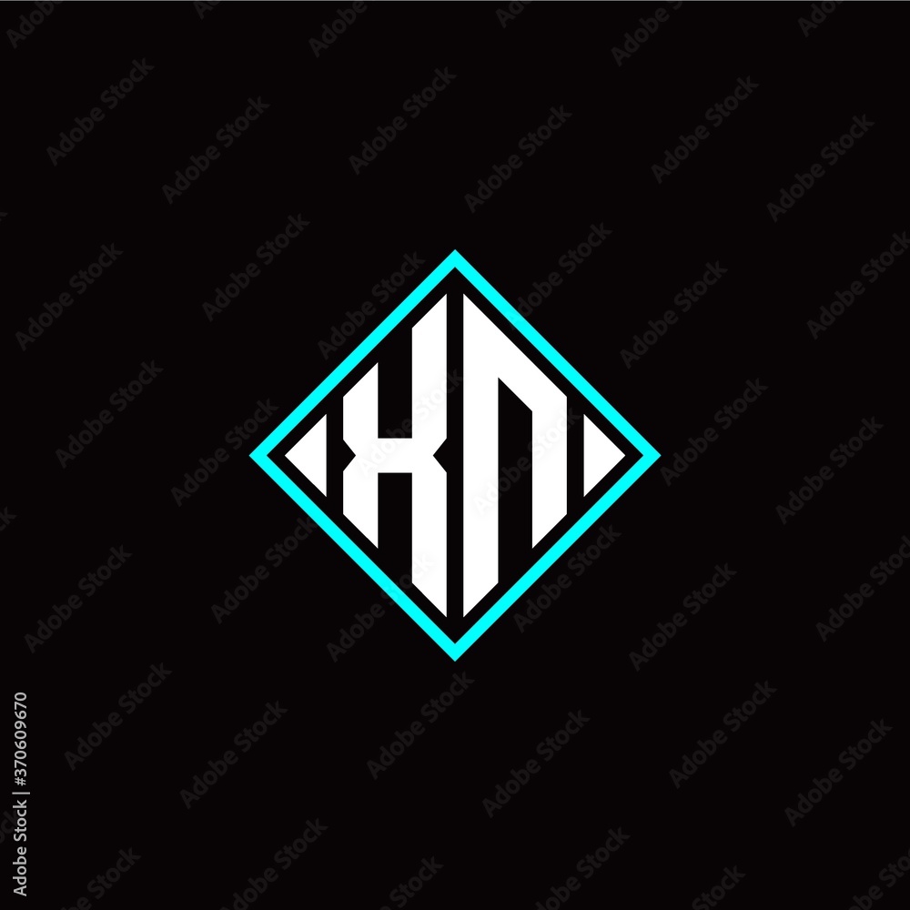 Initial X N letter with square style logo template vector Initial X N letter with square style logo template vector
