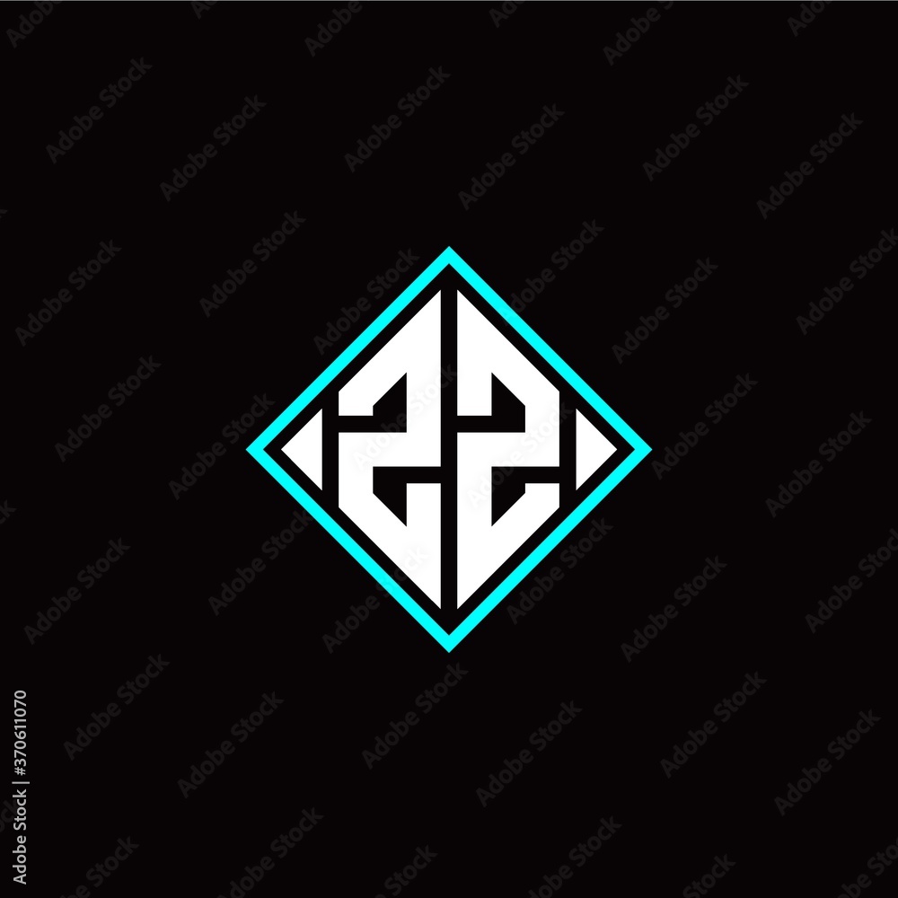 Initial Z Z letter with square style logo template vector Initial Z Z letter with square style logo template vector