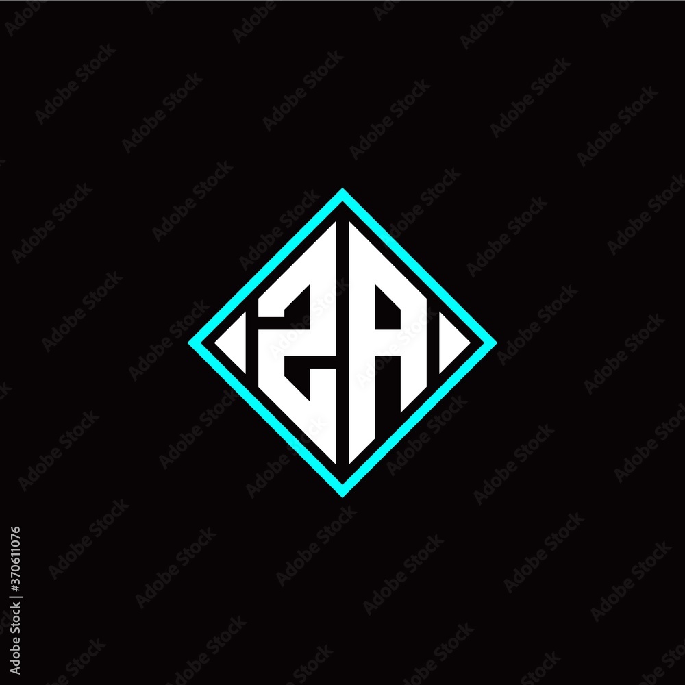 Initial Z A letter with square style logo template vector Initial Z A letter with square style logo template vector