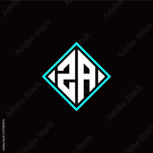 Initial Z A letter with square style logo template vector Free Download Initial Z A letter with square style logo template vector - GFXLoad