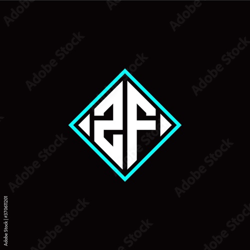 Initial Z F letter with square style logo template vector Free Download Initial Z F letter with square style logo template vector - GFXLoad