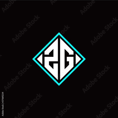 Free Download Initial Z G letter with square style logo template vector - GFXLoad