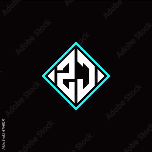 Initial Z J letter with square style logo template vector Free Download Initial Z J letter with square style logo template vector - GFXLoad