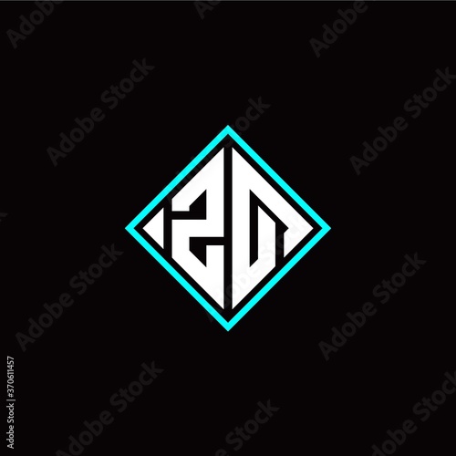 Free Download Initial Z Q letter with square style logo template vector - GFXLoad