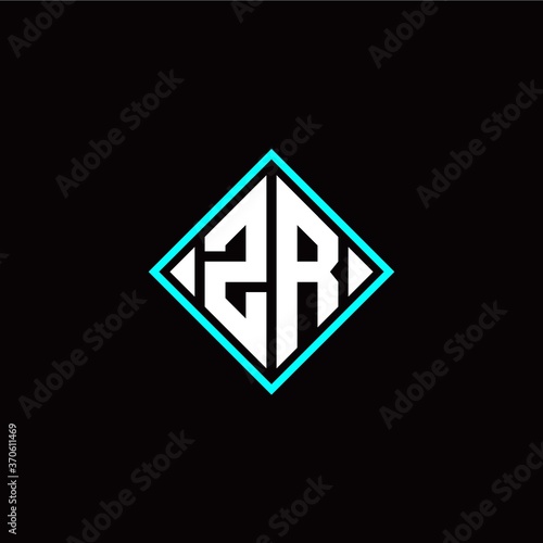 Free Download Initial Z R letter with square style logo template vector - GFXLoad