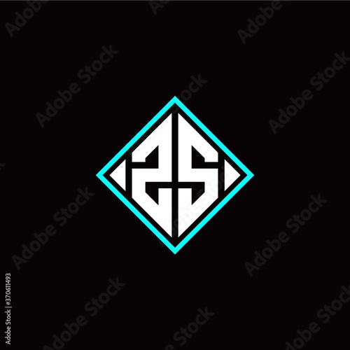 Free Download Initial Z S letter with square style logo template vector - GFXLoad